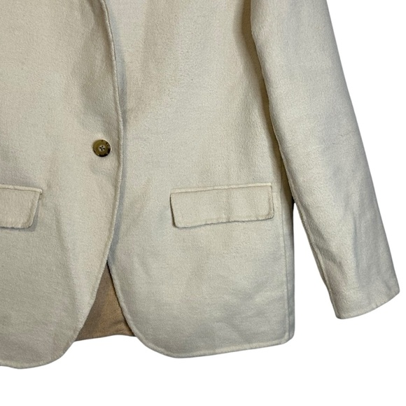 J Crew Leighton Blazer Double Faced Wool Cream Sand One Button Size 2 #BJ930 - Picture 5 of 13